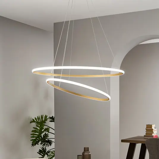 LED függő lámpa Axis, Ø 80/60 cm, arany színű, fém, CCT Legjobb ár