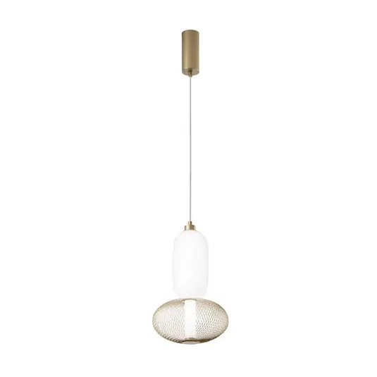 INKAS LED lógó lámpa, magasság 41 cm, arany színű üveg/fém CCT Azonnal elérhető