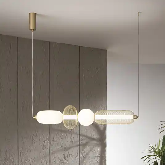 Akció INKAS LED lógó lámpa, magasság 90 cm, arany színű üveg/fém, CCT
