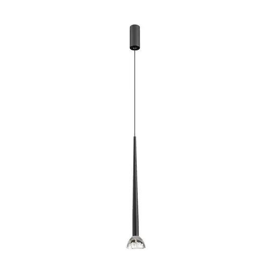 LED lógó lámpa Rina, fekete/átlátszó, Ø 7 cm, fém/akril Kiárusítás