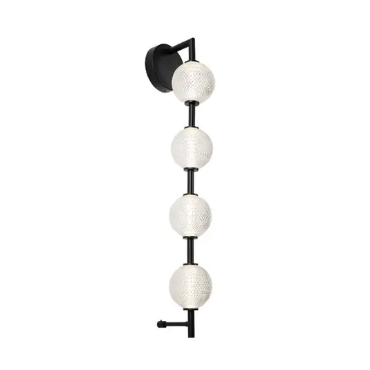 LED fali lámpa Abeona, magasság 72 cm, fekete, fém, 4 izzós. Expressz szállítás