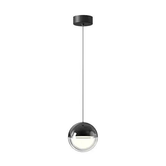 Biztonságos vásárlás LED függő lámpa Zirea, fekete/króm színű, Ø 12 cm, fém