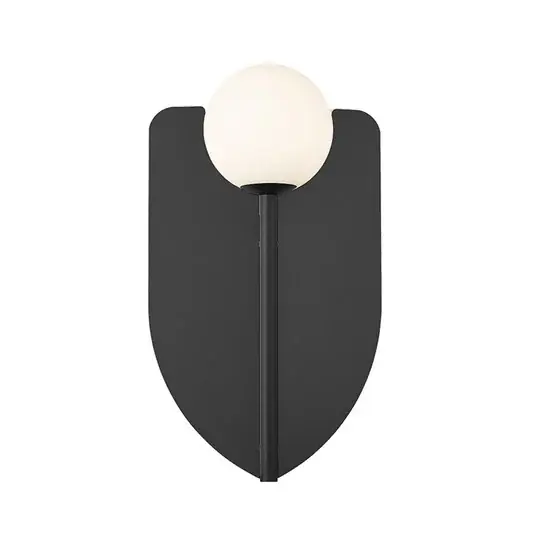 Fedora fali lámpa, magasság 37 cm, fekete, fém/üveg Biztonságos vásárlás