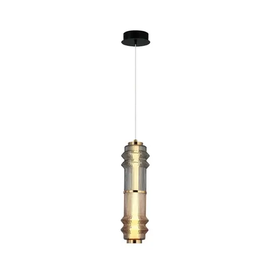 LED lógó lámpa Dereck, füstszürke/borostyánszínű, Ø 10 cm, üveg Árengedmény