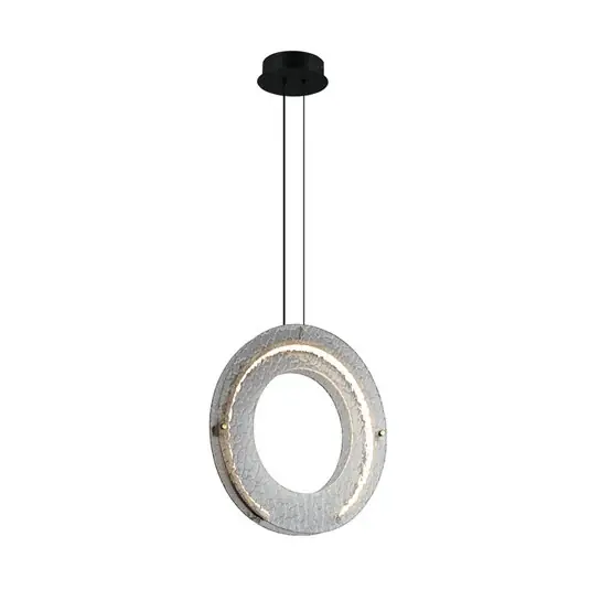 Utolsó esély Tamara LED lógó lámpa, füstszürke, Ø 40 cm, üveg/fém