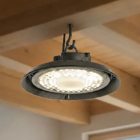 PRIOS LED csarnok reflektor Maikel, fekete, IP65, Highbay Prémium