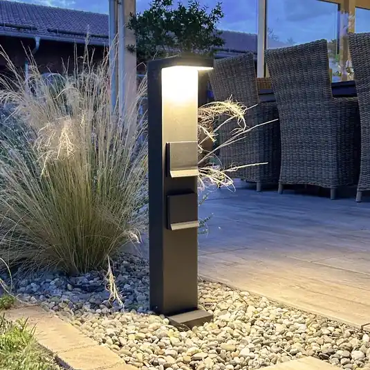 LED talapzati lámpa Lerna konnektoroszlop, 60 cm, sötét szürke alumínium Expressz szállítás