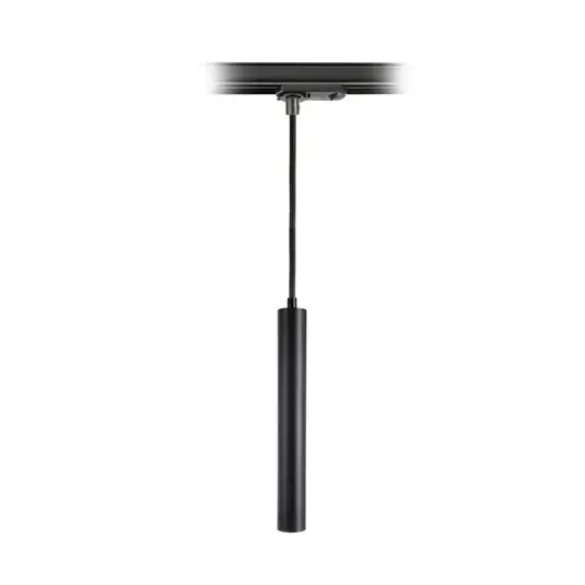 Vásárlói kedvenc LED-függesztett lámpa Slim 1 fázisú sín, fekete, alumínium, 5 W, 2700 K