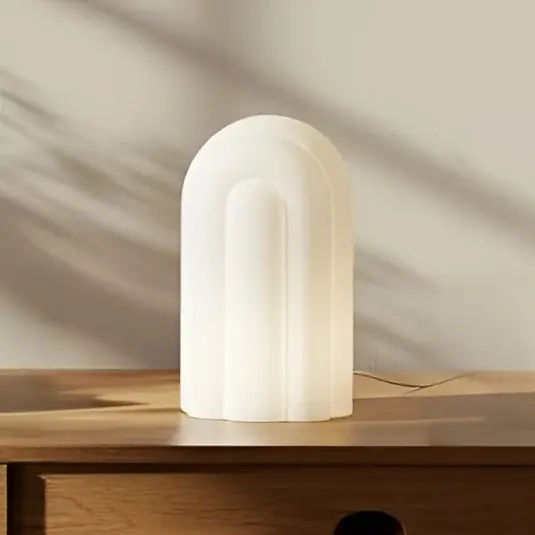 Kedvezmény Lucande LED asztali világítás Lunja, fehér, üveg, 30 cm, CCT