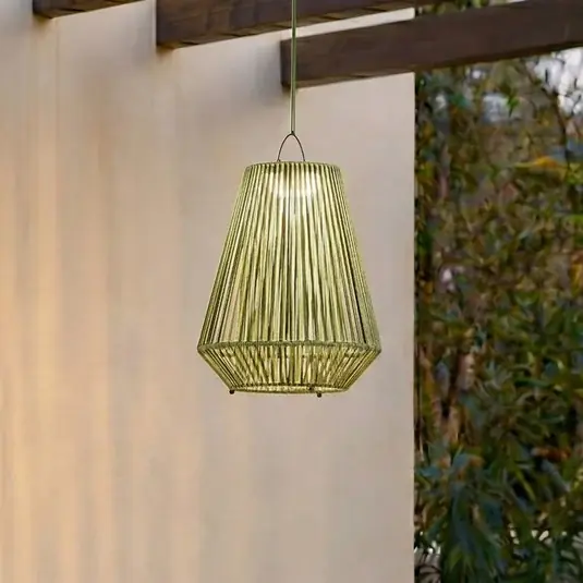 Biztonságos fizetés Lindby Austas LED-es napelemes függőlámpa, zöld, Ø 32 cm, USB, IP54