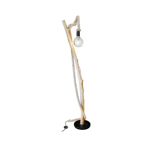 Nerida álló világítás, világosbarna, fa/kender, magasság 150 cm Akció