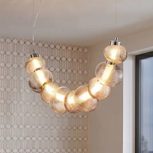 LED lógó világítás Bolla, króm/füstszürke, üveg, hosszúság 79,5 cm Kedvezmény