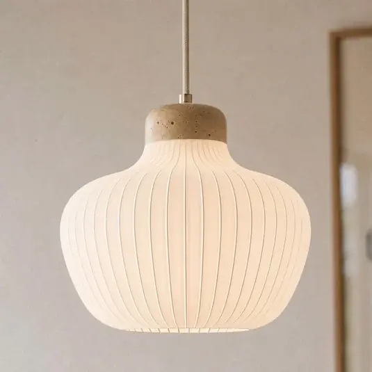 Expressz szállítás Lucande Eloise lógó világítás, Ø 30 cm, fehér, textil, E27