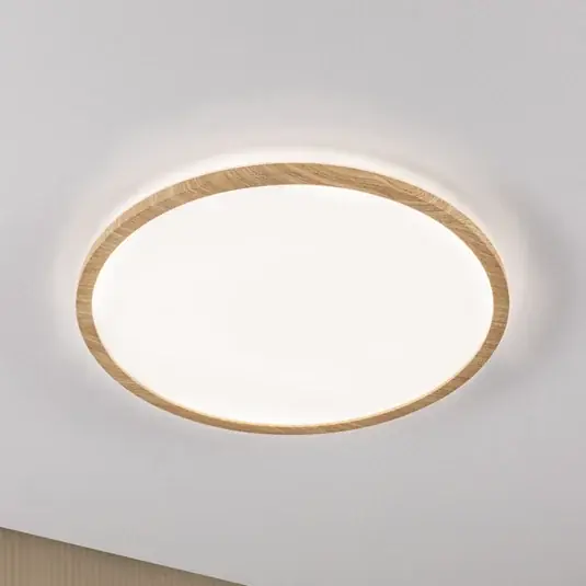 Expressz kézbesítés Paulmann Atria Shine LED panel, Ø42 cm, fa, IP44, 4000 K, be-/kikapcsoló
