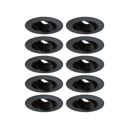 Süllyesztett spotlámpa 92117, fekete, Ø9 cm, 30°-os dimmelés, forgatható, 10 Prémium