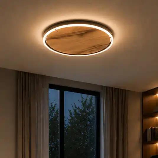 Azonnal elérhető Havana M LED mennyezeti világítás, tölgyfa/fém, Ø 57 cm
