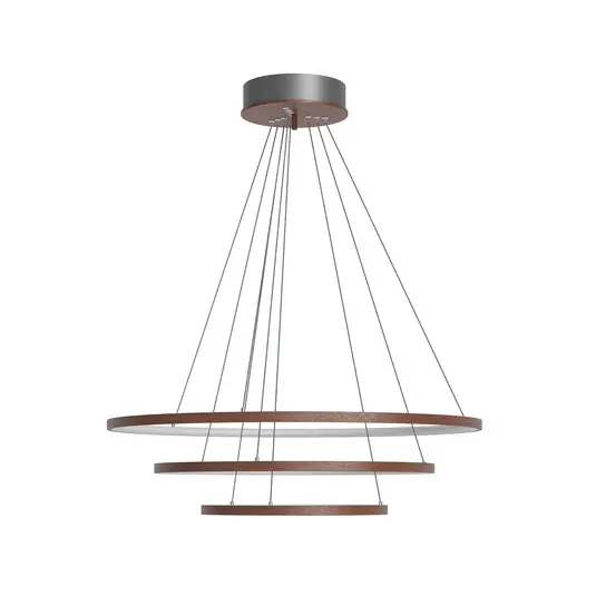 Azonnal elérhető By Rydens Trione LED függő világítás, diófa, Ø 80 cm, fa