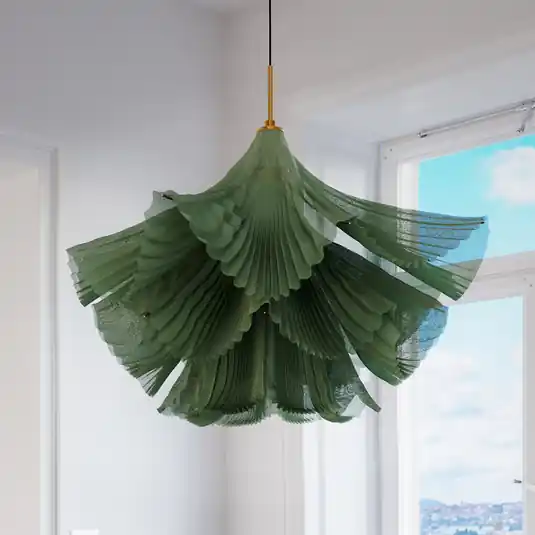 Végkiárusítás By Rydéns Juliette lógó lámpa, zöld, tüll/fém, 75 cm, E27