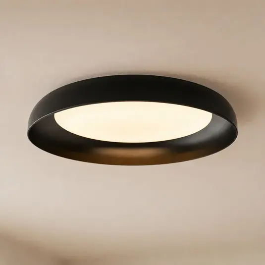 Árengedmény Lindby Florie LED mennyezeti világítás, fekete, fém, Ø 40 cm