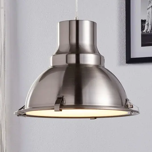 Végkiárusítás Lindby függőlámpa Letty, Ø 39 cm, nikkel színű, fém, E27