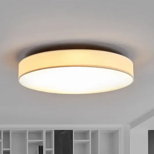 Lindby LED mennyezeti lámpa Saira, Ø 50 cm, fehér, textil Szuper akció