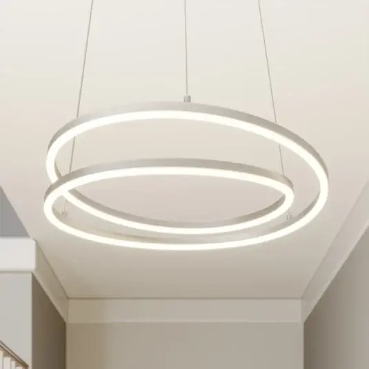 Lindby LED-es függőlámpa Davian, nikkel színű, Ø 49 cm, fényerőszabályzóval Expressz kézbesítés