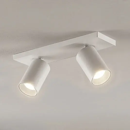 Bestseller Arcchio spotlámpa Brinja, fehér, szögletes, Ø 6 cm, 2 izzós, GU10