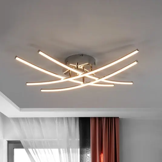 Szuper ajánlat Lindby LED mennyezeti lámpa Yael, krómozott színű, fém, 67 cm hosszú