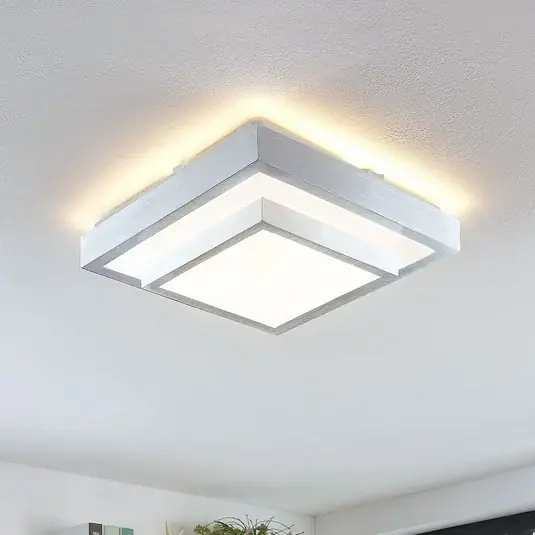 Expressz szállítás Lindby LED mennyezeti lámpa Mirco, 32 cm, szögletes, alumínium