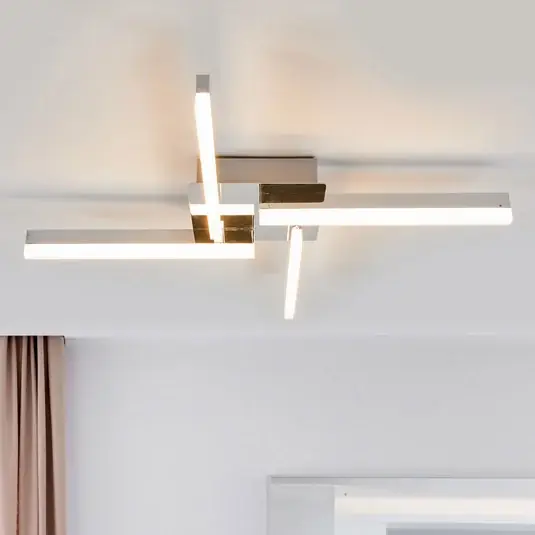 Lindby LED mennyezeti lámpa Patrik, 59 cm, 4 lámpás, króm, IP44 Kiárusítás