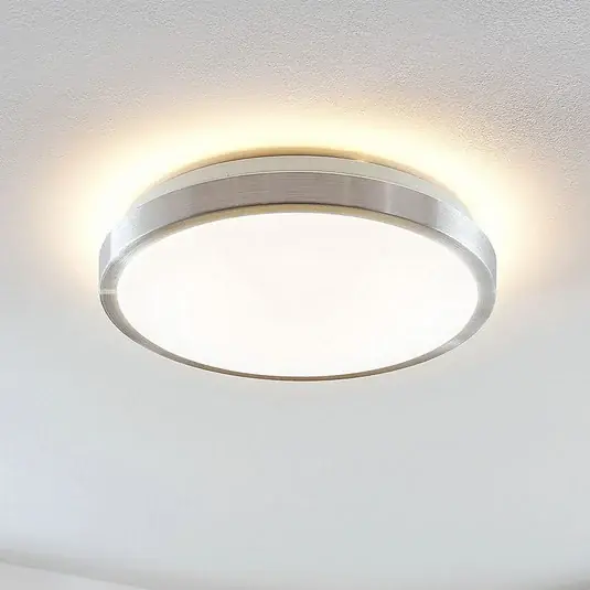 Lindby LED mennyezeti lámpa Emelie, Ø 35 cm, alumínium színű, fém Népszerű