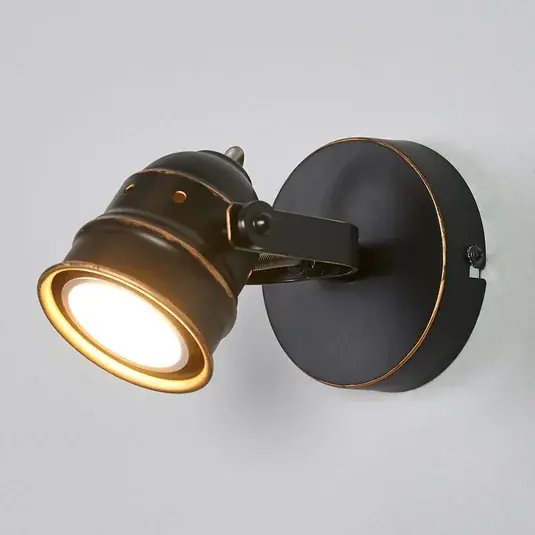 Lindby fali spotlámpa Leonor, fekete, fém, 1 lámpa, 9,5 cm Szuper ajánlat