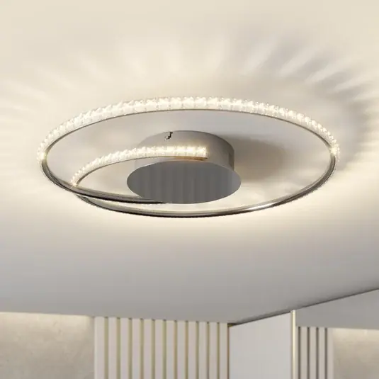 Vásárlói kedvenc Lindby LED mennyezeti lámpa Joline, Ø 45 cm, kristályok, fém