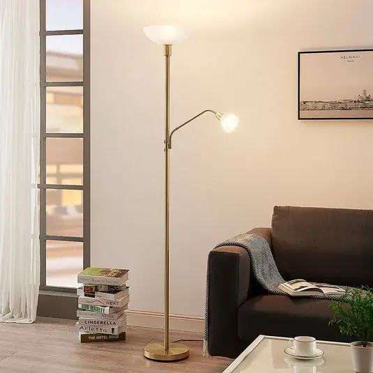 Lindby mennyezeti reflektor Jost, 180 cm, sárgaréz, olvasólámpa, E27 Árcsökkenés