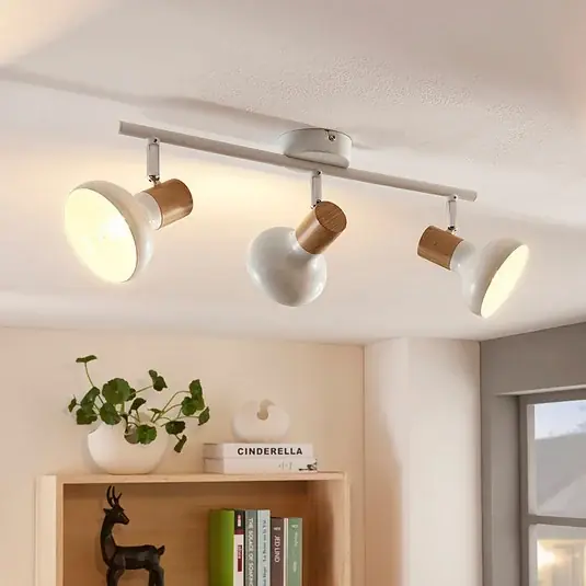Akciós ár Lindby Fridolin mennyezeti spotlámpa, 50cm, 3 lámpás, fehér, fém