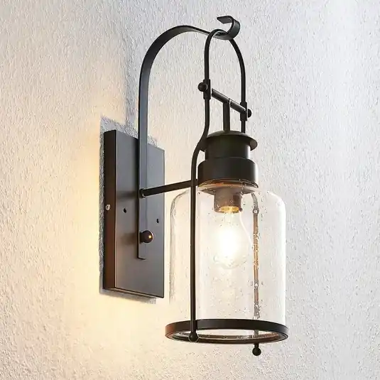 Ajánlat Lindby Rozalie fali lámpa, fekete, fém, lámpatest, 44cm