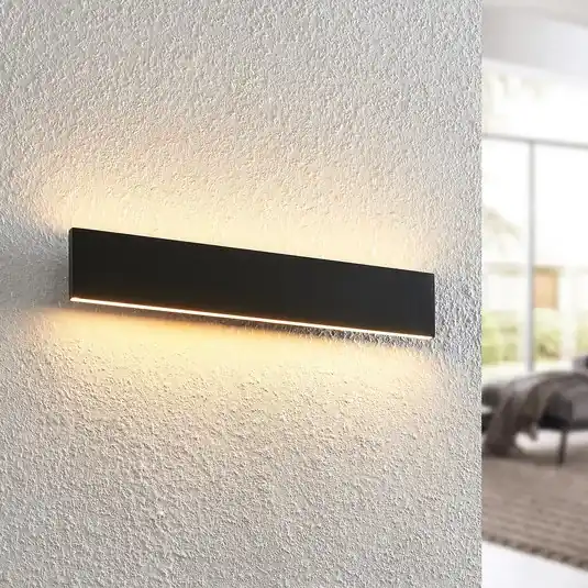 Népszerű Lindby Ignazia LED fali lámpa, 47cm, fekete, fém, fel/le, le/fel