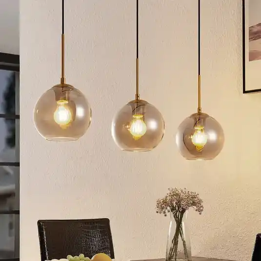 Lindby függőlámpa Hiwana, füstszürke, üveg, 3 lámpás Szuper ajánlat