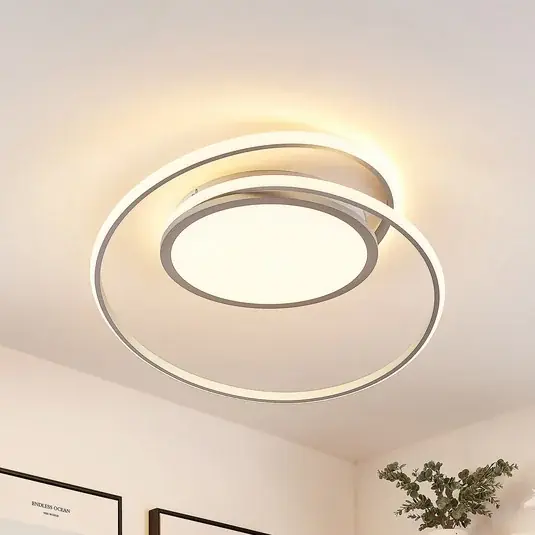 Lucande LED mennyezeti lámpa Noud, 65 cm, ezüst, fém, CCT Végkiárusítás