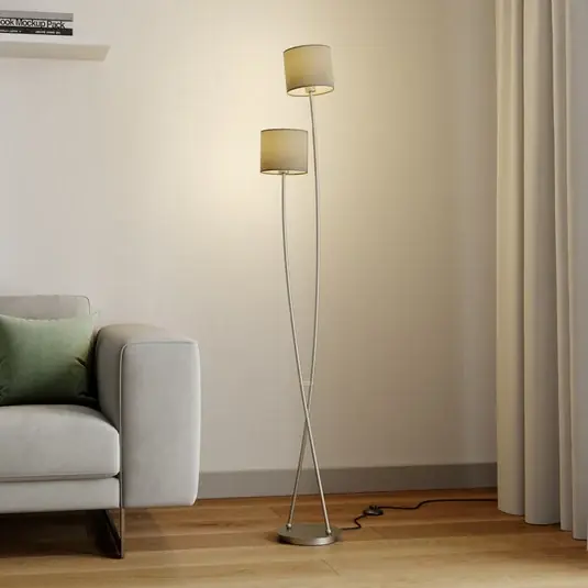 Árengedmény Lucande Juljana álló lámpa, 2 izzós, szövetbúra