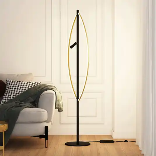 Biztonságos fizetés Lucande Matwei LED állólámpa, ovális, sárgaréz