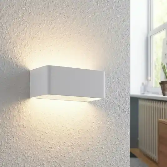 Biztonságos fizetés Arcchio LED fali lámpa Karam, 20 cm, fehér, fém, fel/le, le/fel