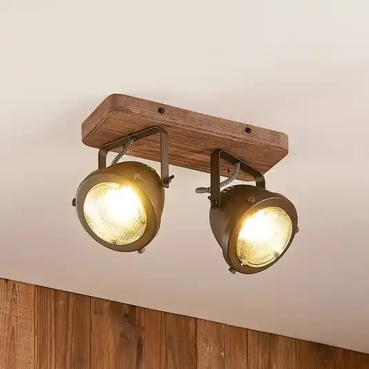 Expressz szállítás Lindby mennyezeti spot Farovi, fekete, 27 cm, 2-lámpás, GU10