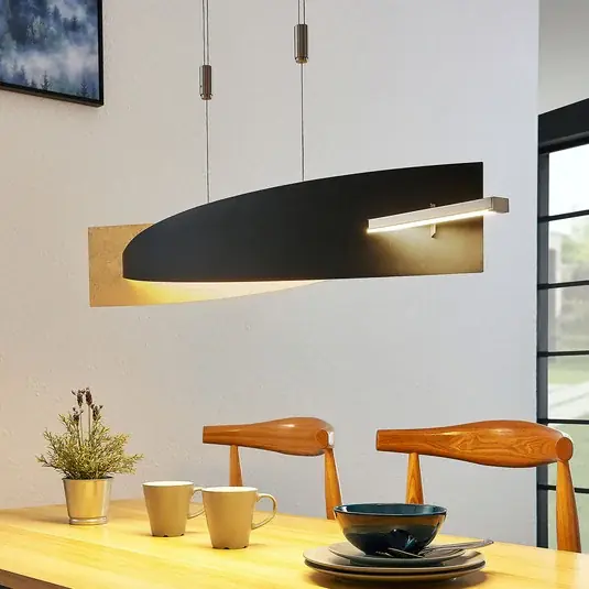 Lucande LED-es függőlámpa Marija, 101 cm, fekete, fényerőszabályzóval Nézd meg most