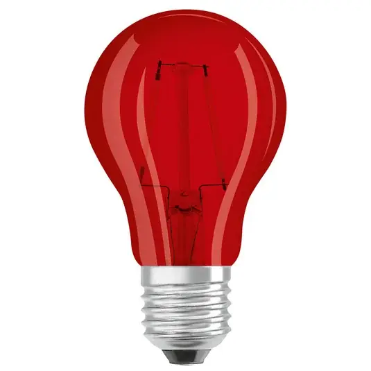 OSRAM LED lámpa E27 Star Décor Cla A 2.5W, piros színű Szuper akció