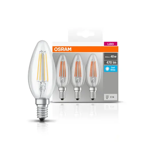 OSRAM LED gyertya E14 4W izzószál 4000K 470lm 3db Vedd meg online
