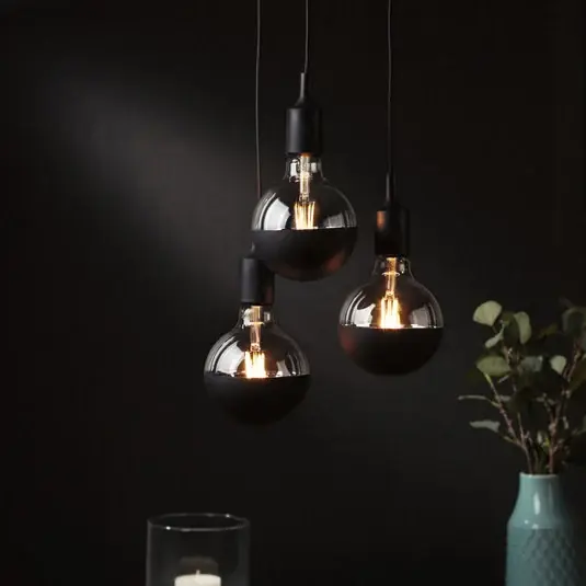 Akció LED lámpa E27 827 6.5W fényszóró tükör fekete matt