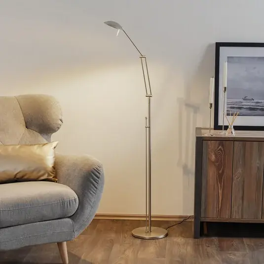 Ne maradj le LED álló világítás Carl, nikkel színű, állítható, dimmelhető