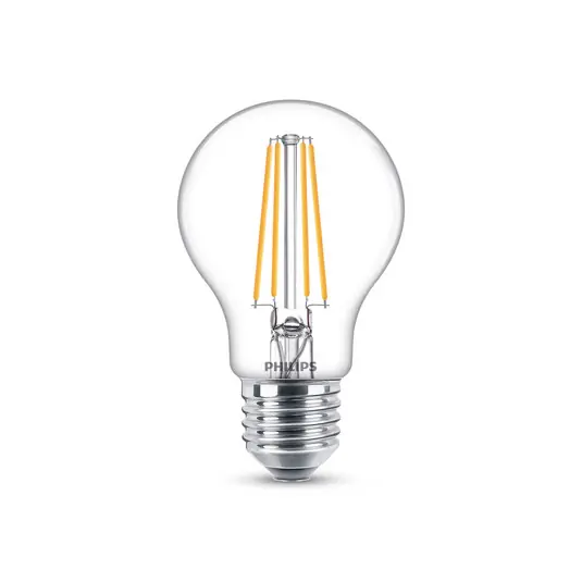 Végkiárusítás Philips LED izzó E27 7W 2,700K izzószál világos 2 darabos készlet