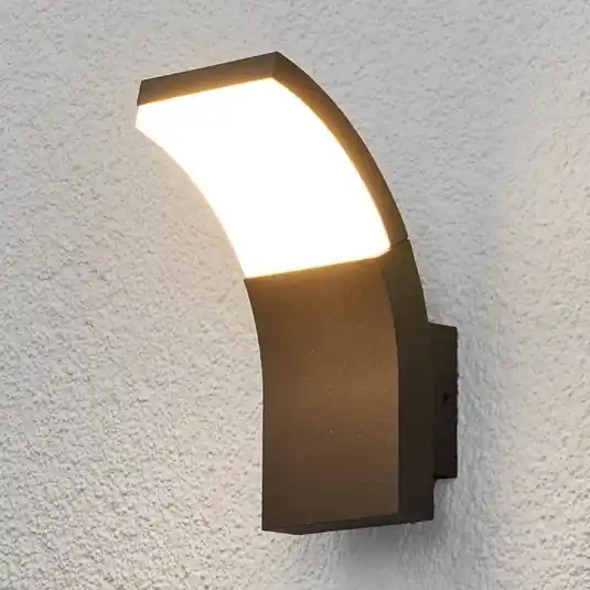 Lucande LED kültéri fali világítás Timm, 20 cm, antracit, IP54 Csak ma